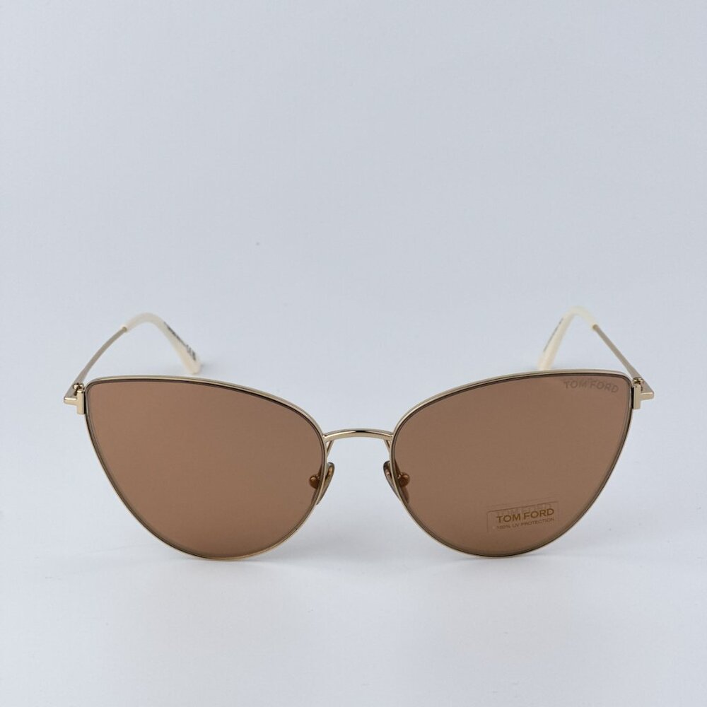Tom Ford Women BRAND NEW Sunglasses ANAIS-02 Gold Brown Mirror Cat Eye FT1005